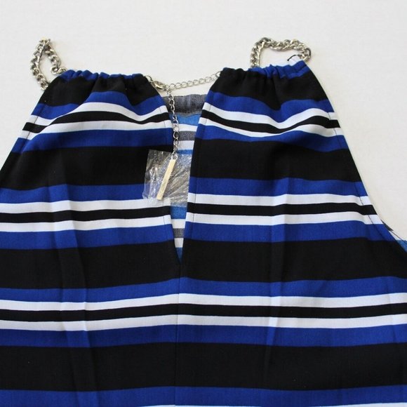 Michael Kors Tulip Front Chain Halter Blouse Size 12 - Picture 7 of 8